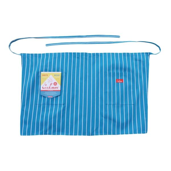 COOKMAN/クックマン　ウエストエプロン Waist Apron Stripe Stripe L/Blue（ユニセックス）ストライプ　ライトブルー　水色
