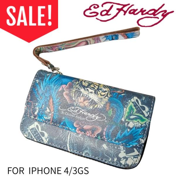 【アウトレット！】Ed Hardy エドハーディー　アイフォンケース　小物入れ　ストラップ付