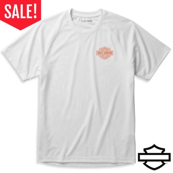 【セール！アウトレット品！】Harley-Davidson メンズ Performance B&S SS Tシャツ  サイズ:XL ホワイト ハーレーダビッドソン