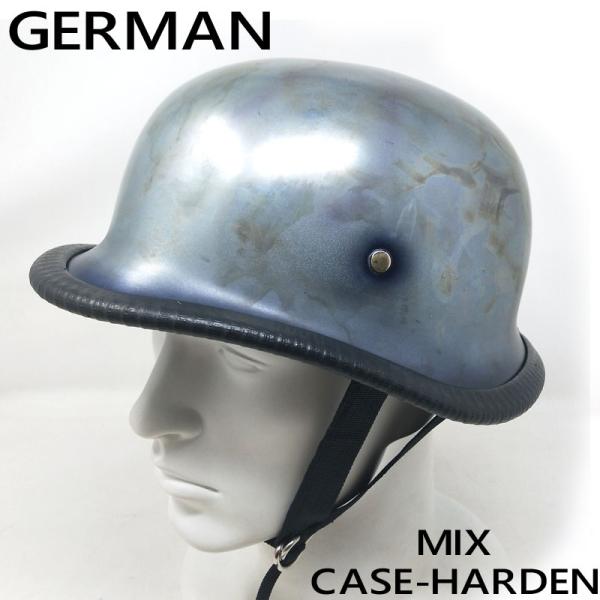 MOTOBLUEZ　装飾用ハーフヘルメット（ジャーマン）　CASE-HARDEN　MIXED COLOR　スチール