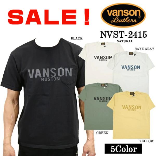 【セール！56%オフ！】VANSON　バンソン　ポケット付き 半袖Ｔシャツ　プリントTシャツ　ヘヴィーオンス　Made in USA