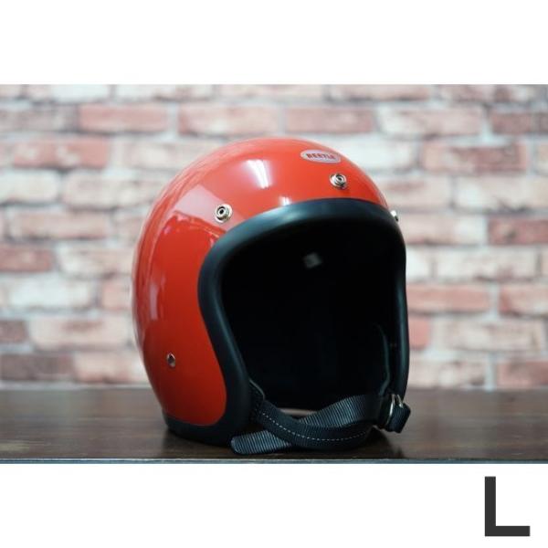 【美品】OCEAN BEETLE ジェットヘルメット Lサイズオーシャンビートル オーシャンビートル ヘルメット LAC BEETLE L.A.C オレンジ