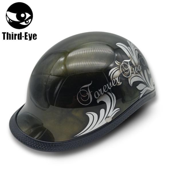 【１点限り】Third-Eye　装飾用 カスタムペイント ハーフヘルメット　タイプ：ベッカー　サイズ：フリー（約60cm） サードアイ　T-b02