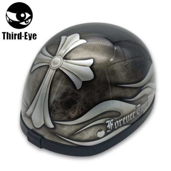 【１点限り】Third-Eye　装飾用 カスタムペイント ハーフヘルメット　タイプ：ストーン　サイズ：フリー（約60cm）サードアイ T-s08