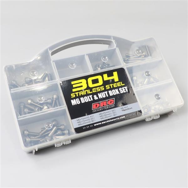 ◇展示品 DRC M6フランジボルト&ナット BOXセット 10/15/20/25/30/35mm 各15個/総計105個入り (D58-35-401)