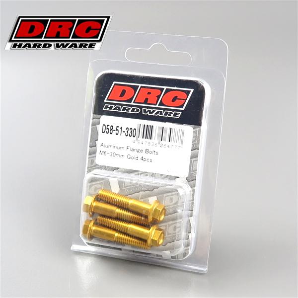 DRC 2本セット ◇DRC M6 アルミフランジボルト 30mm/4本 ゴールド 展示品 (D58-51-330