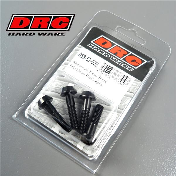 ◇DRC アルミ テーパーボルト ブラック M6×25mm 4本入り 展示品 (D58-52-525)