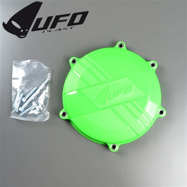 ◇KX450F/'16-'18 UFO クラッチカバープロテクター グリーン 展示品 (UF-2406)