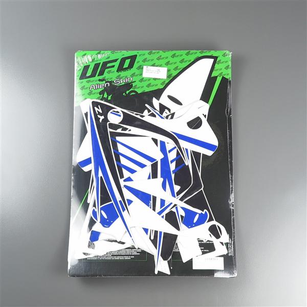 ◇YZ125/250 UFO 4stルック外装用 グラフィックデカール ホワイト 展示品 検索/タンク/サイドカバー/フェンダーステッカー (UF-S312-046)