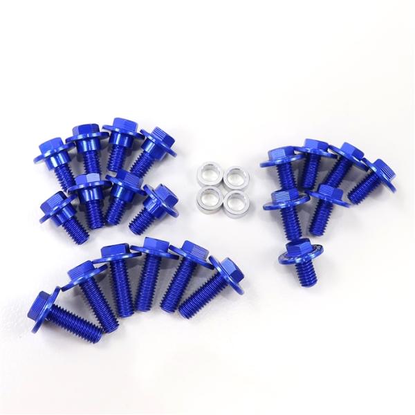 ◇展示品 KX250F/17-18　KX250/19-20 ZETA 外装アルミボルトキット 25本入り ブルー(ZE88-5266)検索/カウルボルト