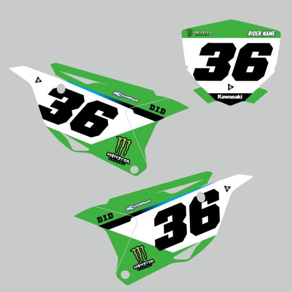 セミオーダー カワサキ KX85 KX112 '26 ゼッケンデカールセット : Moto