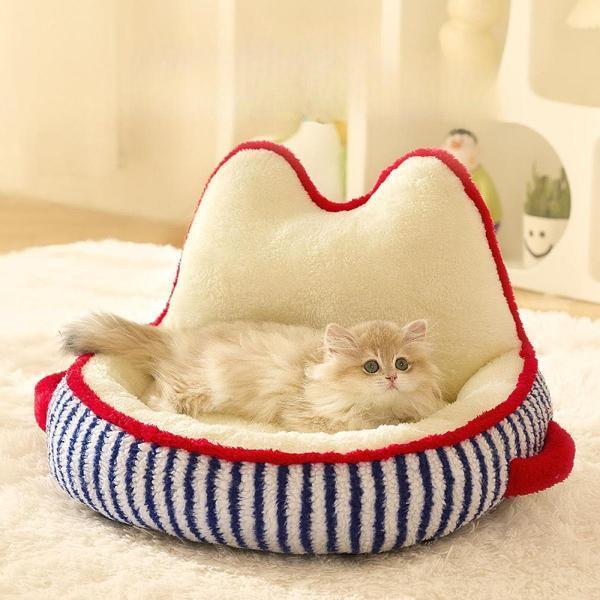 説明:[暖かい寝心地のソファベッド]: ソファのようなデザインの暖かいクッションが付いた猫ハウスは.ペットに安心感を与えます. [用途]: ペットベッドは四季の使用に適しており.内部は柔らかい素材で満たされており.遊んだり寝たりするペットの...