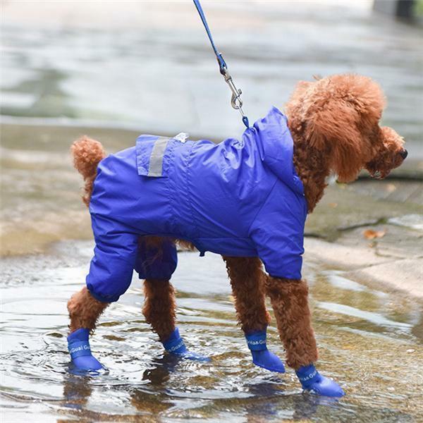 ペット レインブーツ 犬用 ドッグシューズ 靴下 1セット4個入り ペット用　犬の靴 滑り止め 大型犬の靴 靴下 ブーティ