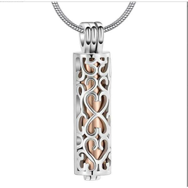 商品名Jovivi Mak 遺骨ペンダント ネックレス ロケット 透かし彫りデザイン 遺骨 遺髪 遺灰 毛髪 薬 香水 防水中空 手元供養 記念 商品説明・サイズ：ペンダント10*10*43mm、ボトル：7*28mm・デザイン：透かし彫りデ...