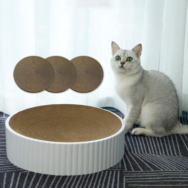 注意）こちらの商品は猫用爪とぎ専用の替え芯3個セットです注意）爪研ぎ本体：商品コード「r0496catn」注意）ストア内検索してください・サイズ1個あたり約37.6 37.6 2.8cm・材質段ボール紙