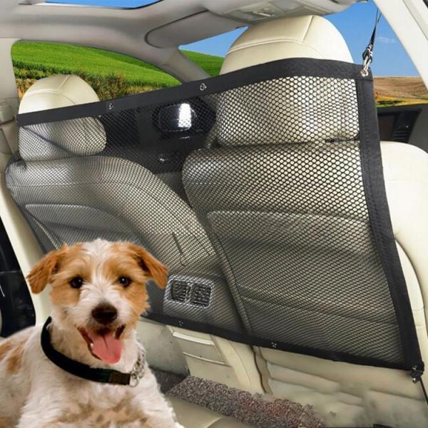 ●品名：車用ペットバリア●素材：メッシュ●カラー：全1色●サイズ：写真参考前を覗ける大型のメッシュ窓を搭載しているので愛犬も安心してドライブ また、エアコンの効きを妨げる事も軽減できます。ペットだけでなく、お子様が前に乗り出してしまう危険も...