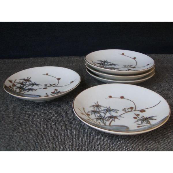 有田焼『源右衛門窯染錦松鶴銘々皿』(未使用に近い中古品) みちみち