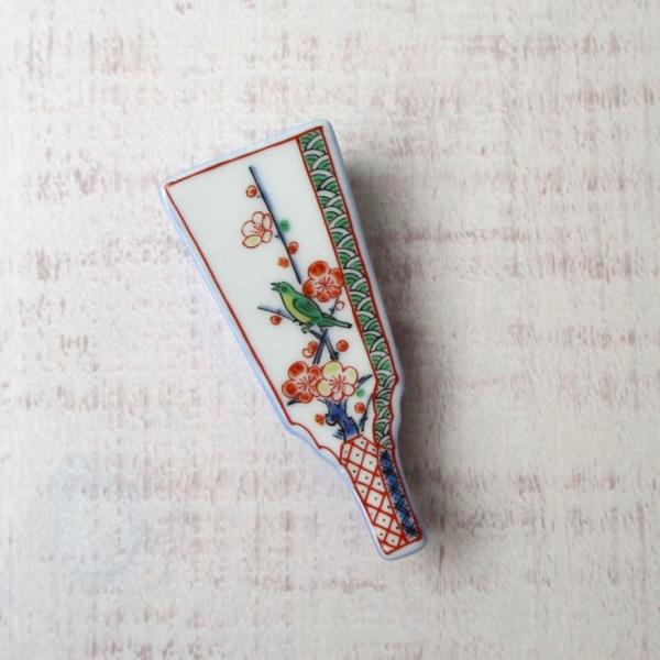 有田焼 幸楽窯 錦羽子板 箸置 かわいい お正月 上品 豪華 お祝い