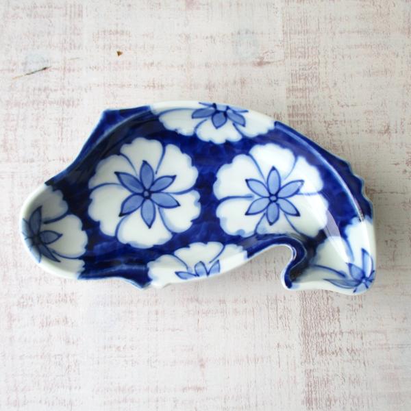 有田焼 染付 濃花絵 魚型三つ足鉢 多用鉢 刺身 鉢 お皿 美しい 上品