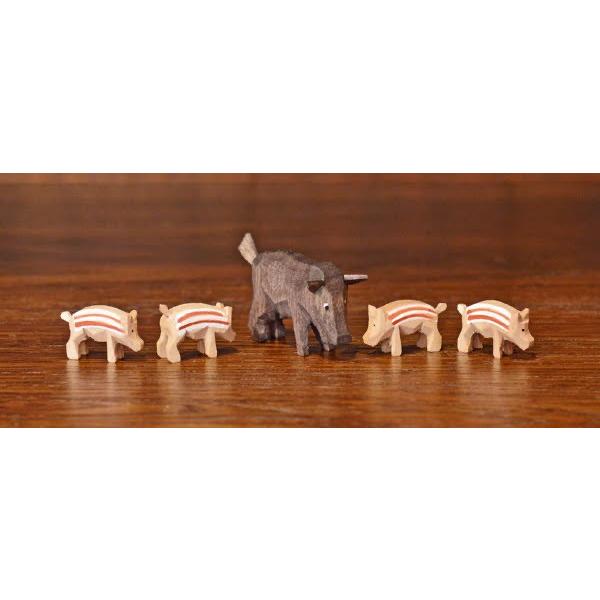 ドイツ木工芸品 イノシシの家族 猪 5匹セット : 横浜元町 竹中 - 通販