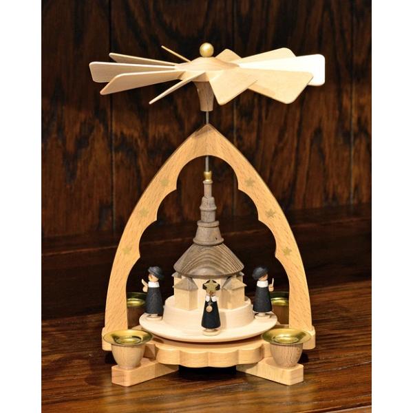 春の新作シューズ満載 ドイツ木工芸品 ウィンドミル ザイフェン教会と合唱