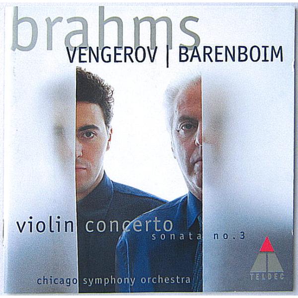 輸入盤／マキシム・ヴェンゲーロフ（ヴァイオリン）、ダニエル・バレンボイム（指揮・ピアノ）／ブラームス：ヴァイオリン協奏曲、ほか収録／1997年＆1998年録音ディスクの再生面の縁に約1.5cmの長さの浅いキズが1箇所あり（再生には影響のない...
