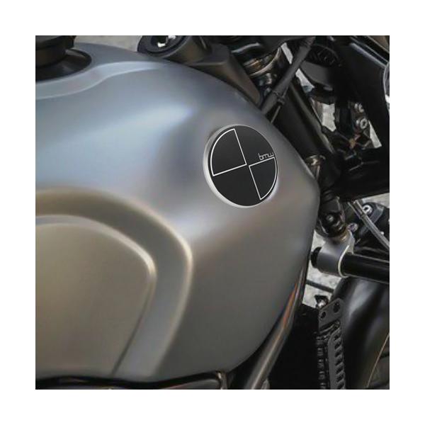 BMW R1300 R12 RnineT S1000 F900 R1250 K1300等 タンク エンブレム 70mm ブラック/シルバー RAISCH
