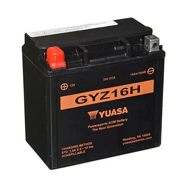 YUASA 12Vメンテナンスフリー・バッテリー（AGM） GYZ16H / HONDA用(GL1500C Valkyrie,ST1100/A,VT1100C/C2/C3,VT750C/CD,VTX1300C/R/S/T)