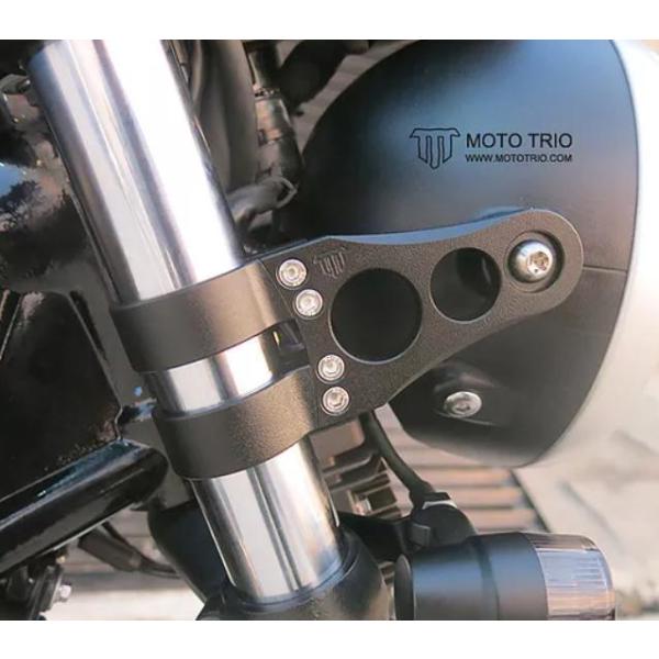 モトトリオ Moto Trio ステンレスヘッドライトブラケット ブラック