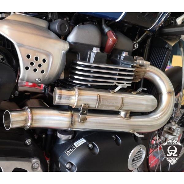 水冷 ストリートスクランブラー触媒レス エキゾーストパイプ モトトリオ（MotoTrio） 水冷 スクランブラー1200 触媒レス
