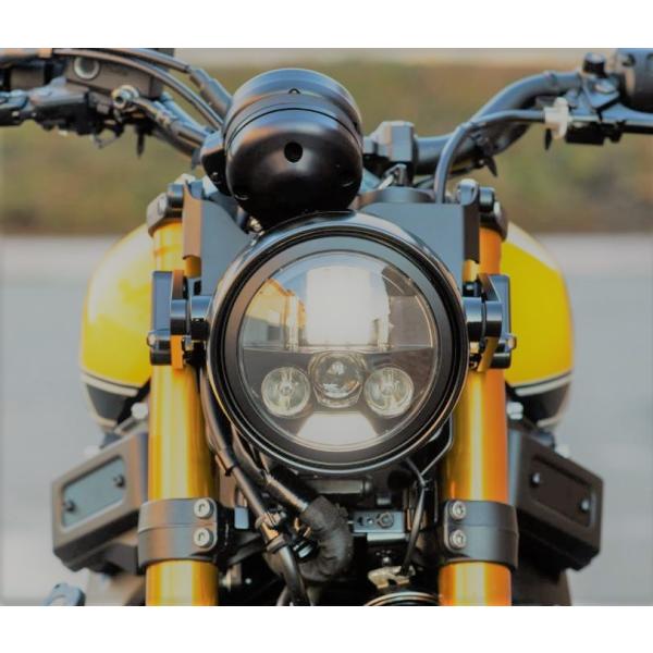 カスタムバイクパーツ ダブルヘッドライト 並行輸入品】バイク ヘッドライト ツイン ダブルledフロント ヘッド