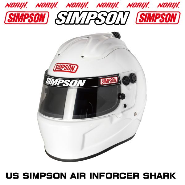 新品アウトレット  シンプソン エアインフォーサーシャーク  ホワイト  59-60cm 2014年2月製造 塗装黄ばみ不良   スモールシールドプレゼント　