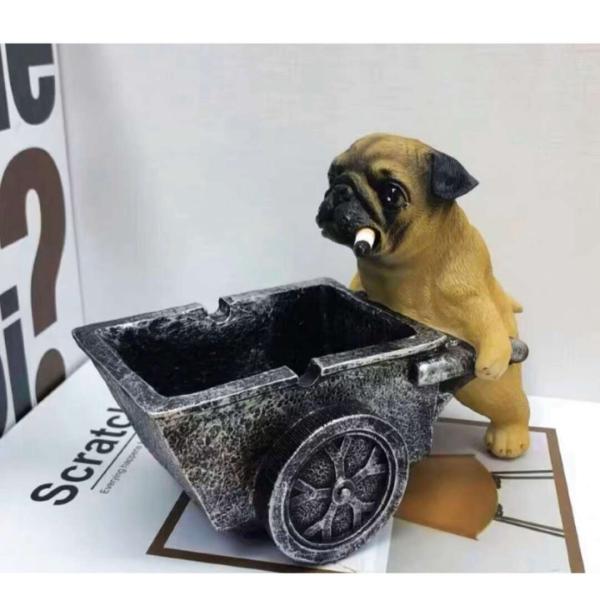 犬型 灰皿 イヌ 卓上収納　小物入れ パグ雑貨 キーケース　置物 PUG 犬型 灰皿 イヌ 卓上収納 小物入れ パグ雑貨 キーケース 置物 PUG : 夢