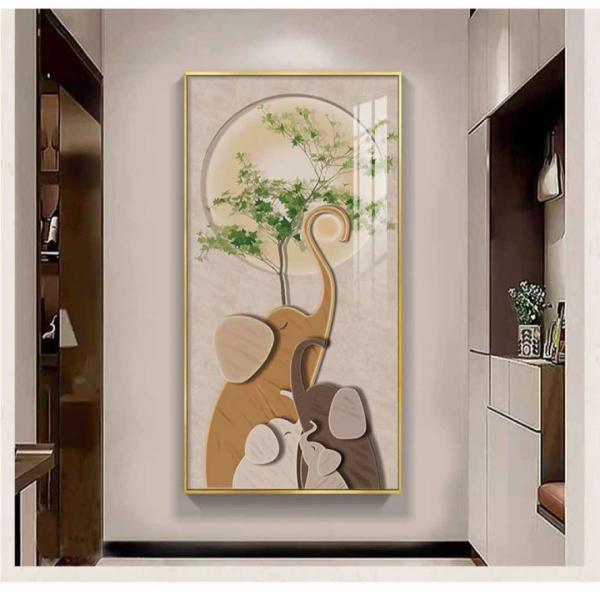 玄関に飾る ゾウの絵 絵画 花 壁掛け 絵 インテリア自然 風景画モダン