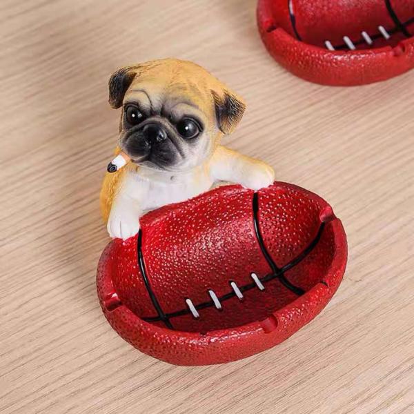 犬型 灰皿 イヌ 卓上収納 小物入れ パグ雑貨 キーケース 置物 PUG : 夢