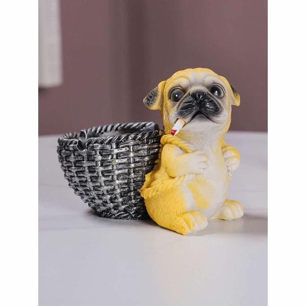 犬型 灰皿 イヌ 卓上収納 小物入れ パグ雑貨 キーケース 置物 PUG : 夢