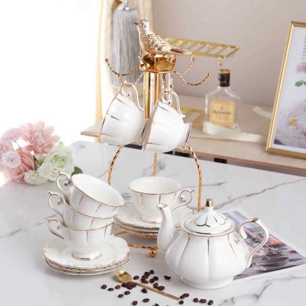 西洋調ティーカップ セット 陶器 高級感 カップ＆ソーサー 6客コーヒーカップ 西洋調ティーカップ セット 陶器 高級感 カップ＆ソーサー 6客コーヒー