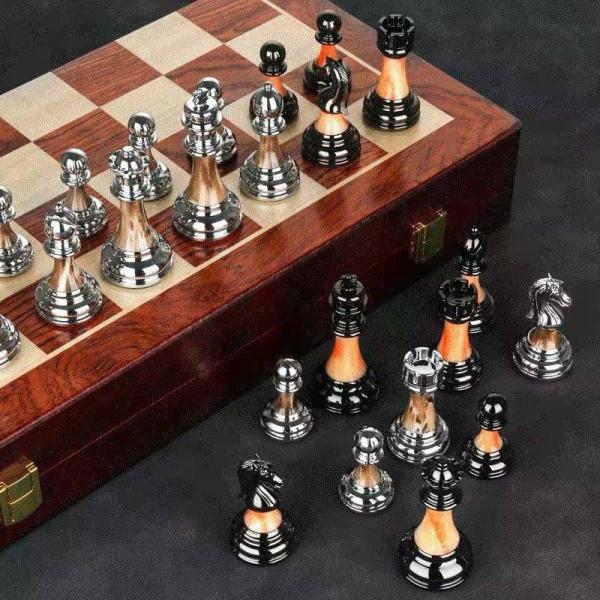 A11954 チェスセット チェス盤 駒 ボードゲーム アンティーク 折り畳み盤 高級感