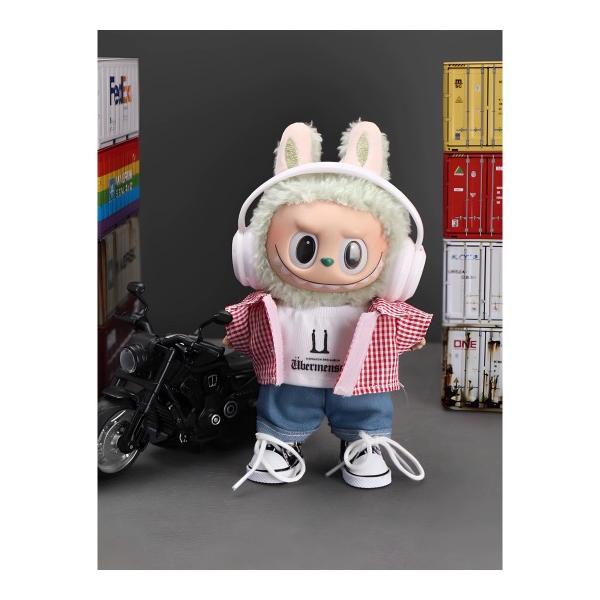 新品5点セット labubuラブブぬいぐるみ服17cm着せ替え着ぐる : 夢