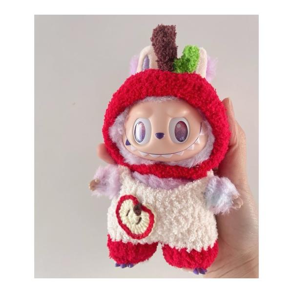 新品2点セット可愛いりんごlabubuラブブぬいぐるみ服17cm着せ替え