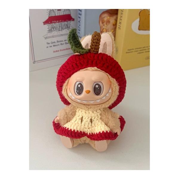 新品2点セットりんご labubuラブブぬいぐるみ服17cm着せ替え