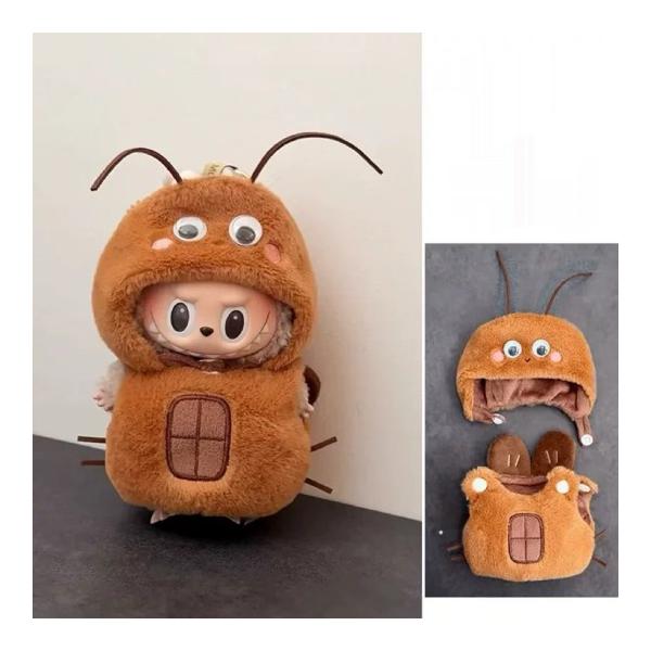 新品2点セットゴキブリ labubuラブブぬいぐるみ服17cm着せ替え着ぐるみ