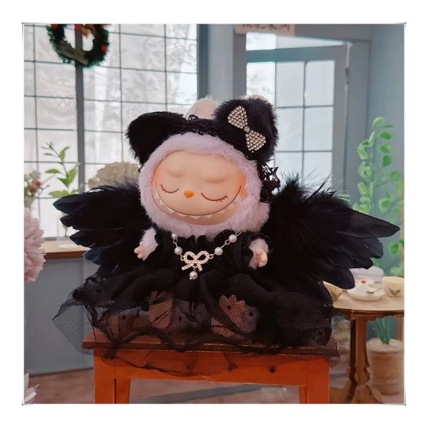 新品5点セット黒悪魔 labubuラブブぬいぐるみ服17cm着せ替え