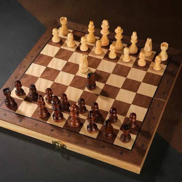 A11952 チェスセット チェスボード 木製 折り畳み式 おもちゃ 知的ゲーム チェス盤 チェス駒