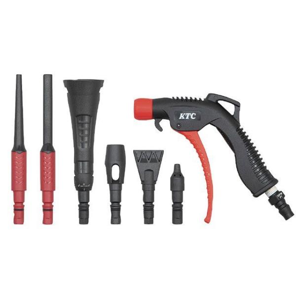 ●メーカー名：ケイティーシー / KTC(ケーティーシー)●商品名：YTKAG8 エアブローガンセット ノズル6本付メーカー品番：YTKAG8JANコード：4989433881393指定空気圧（Mpa）：0.62（動圧）エアホーン内径（mm...