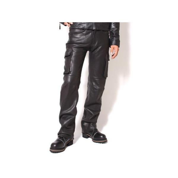 DEGNER（デグナー） DP-17A レザーカーゴパンツ（ブラック） サイズ L
