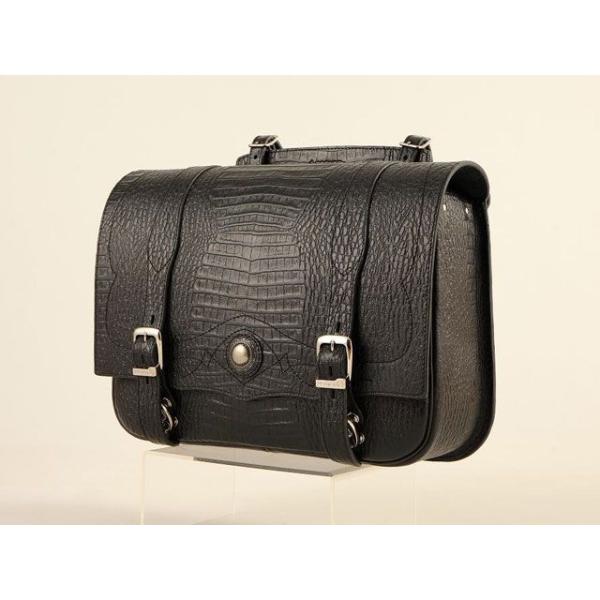 かば DEGNER（デグナー） SB-48 ウィンカー避け クロコエンボスサドルバッグ