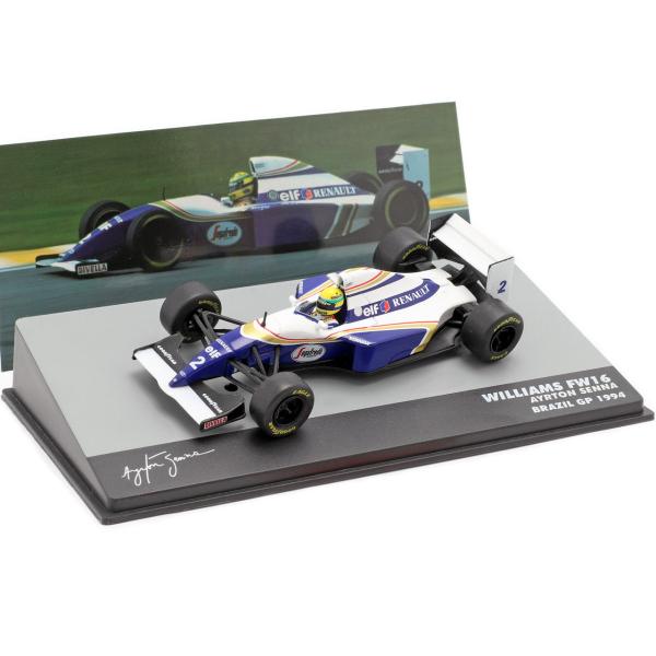 アイルトンセナ 模型 1/43 スケール ウィリアムズ ルノー FW16 #2 1994 ブラジルGP モータースポーツ 雑貨