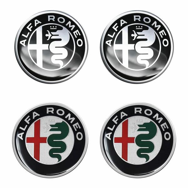 ステッカー アルファロメオ 3D ロゴ 21mm ラウンド ステッカー (2個セット)  車 雑貨 Alfa Romeo