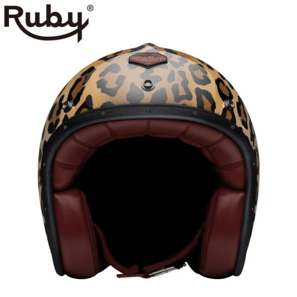 Ruby ヒョウ柄 Lサイズ ジェットヘルメット ジェット ルビー レオパード（パヴィヨン） バイク ヘルメット Ruby